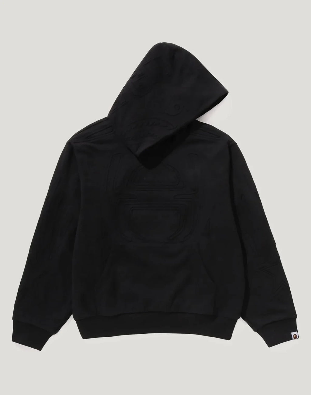 Padded Cropped Graphic Hoodie - Black