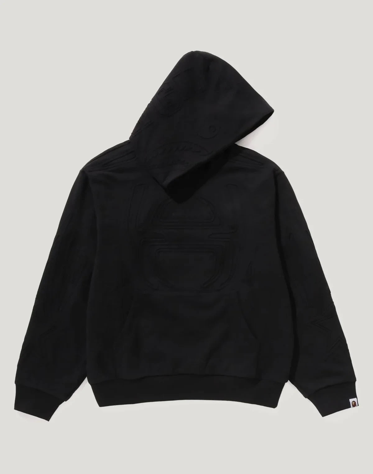Padded Cropped Graphic Hoodie - Black