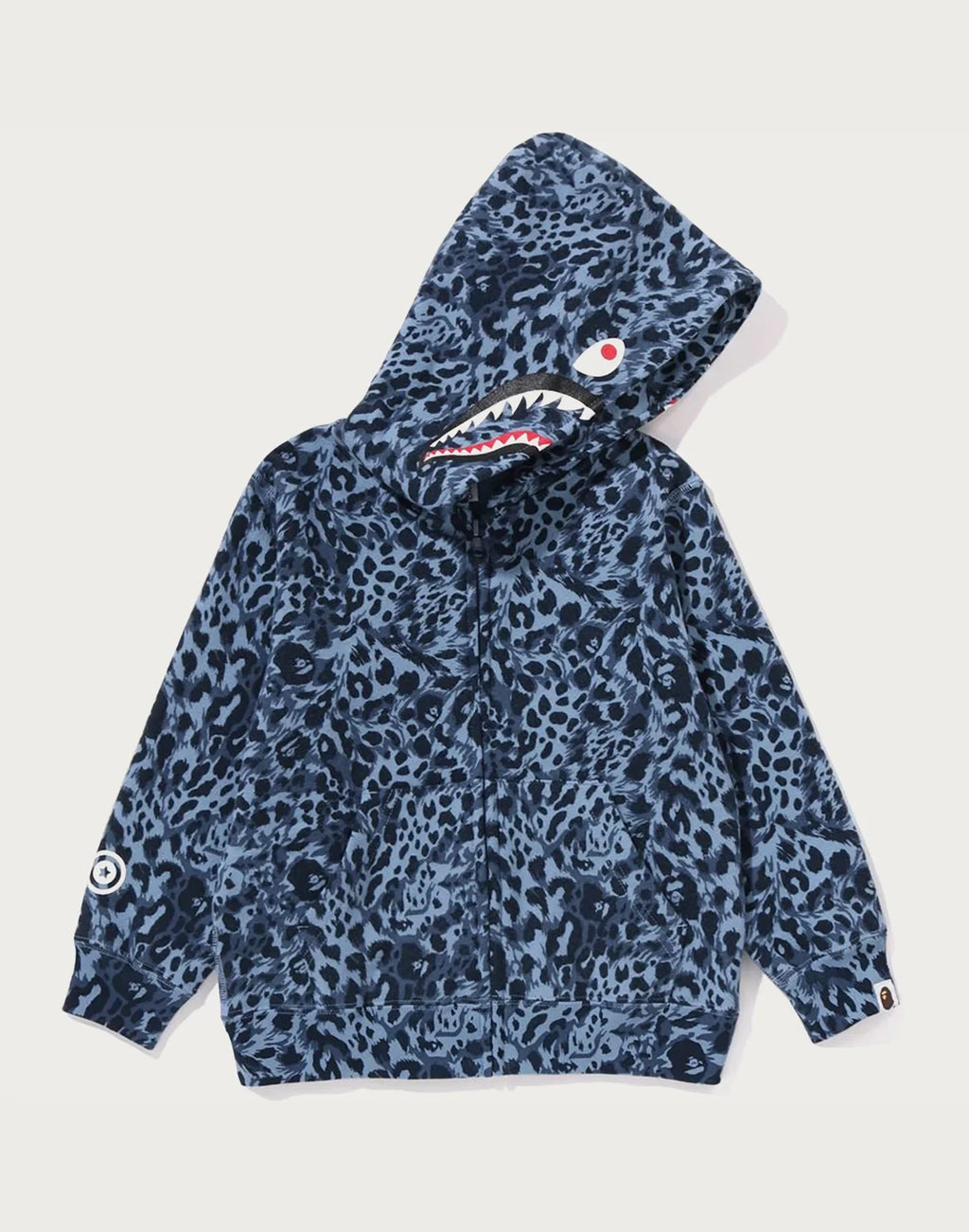 Kids' Leopard Print Zip Hoodie - Blue