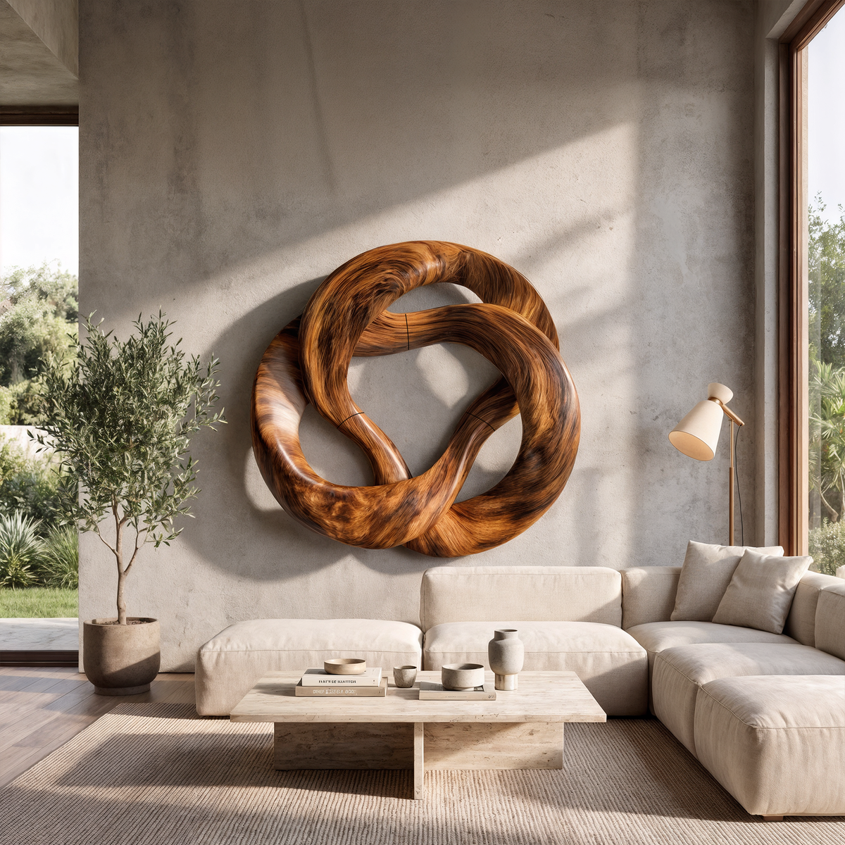 Mid Century Swirl Wall Art For Lounge And Bedroom