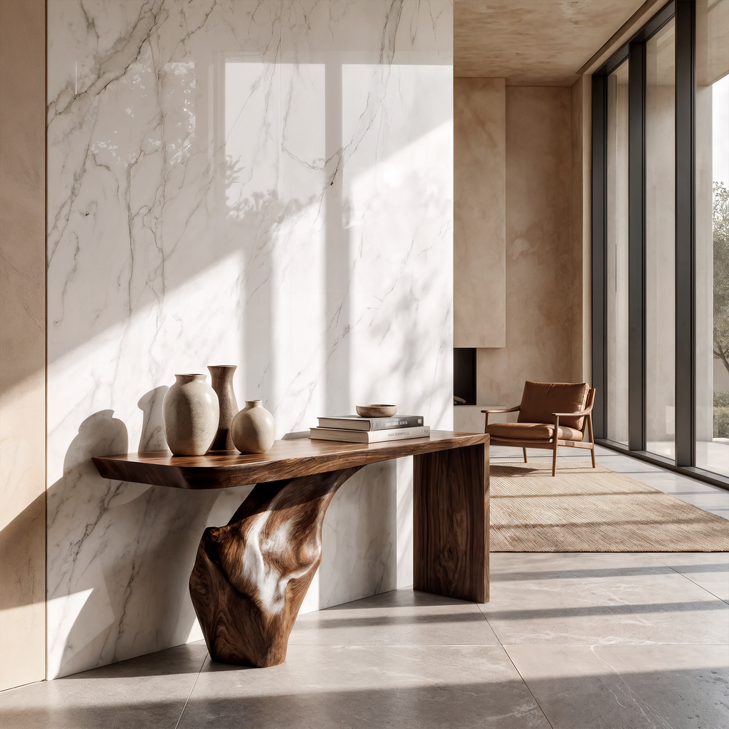 Organic Console Table Tree Root Base Design For Entryway Hallway