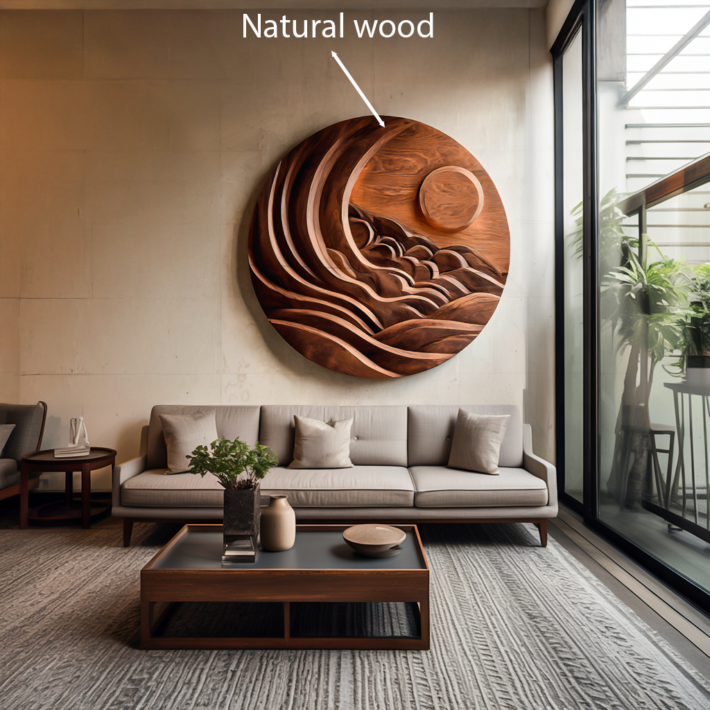 Modern Mountain Sun Wall Art Sculpture For Living Room