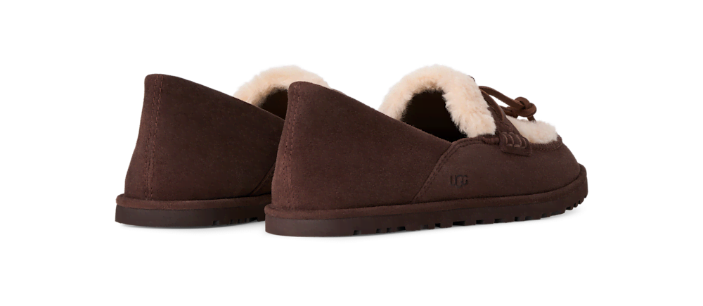 Women's Suede Sheepskin Loafer - Black