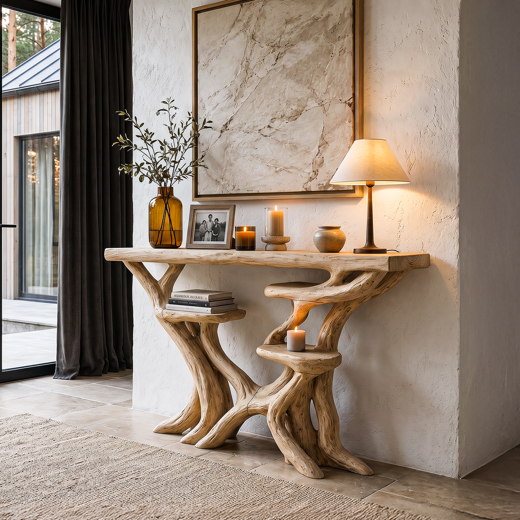 Artisan Tree Branch Console Table For Entryway And Living Room
