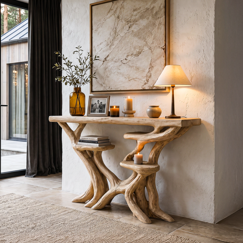 Artisan Tree Branch Console Table For Entryway And Living Room