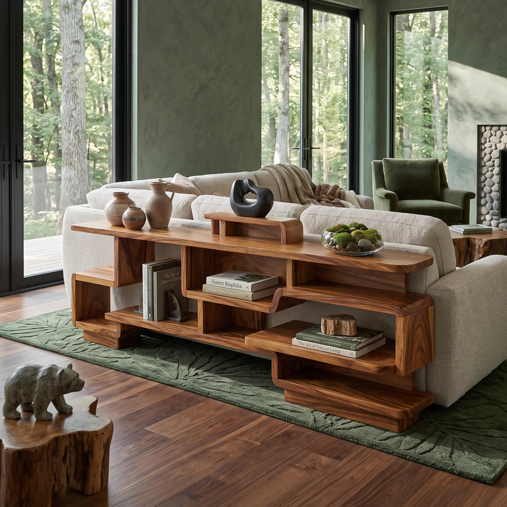Modern Layered Storage Console For Living Room