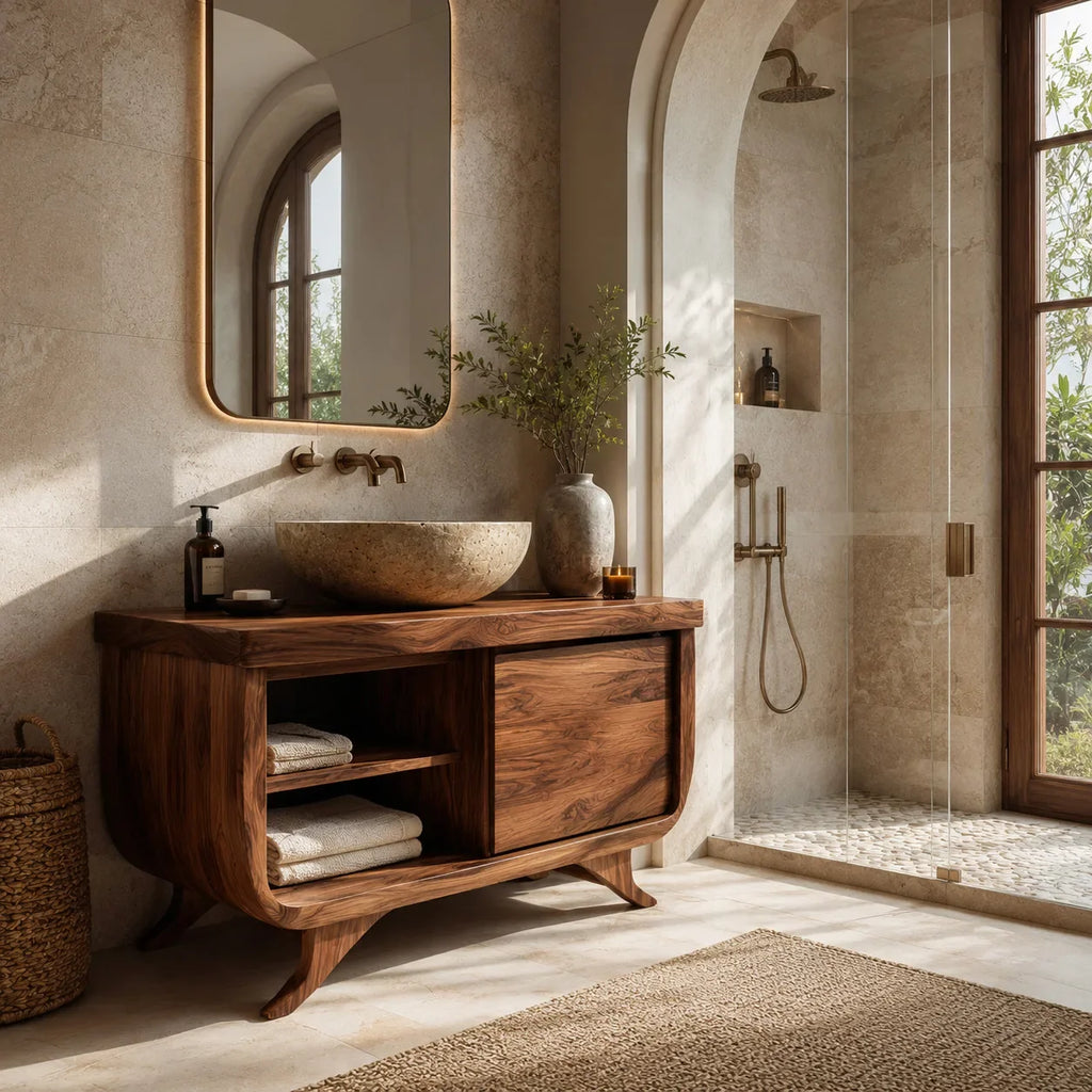Modern Sculptural Frame Bathroom Vanity For Master Bathroom