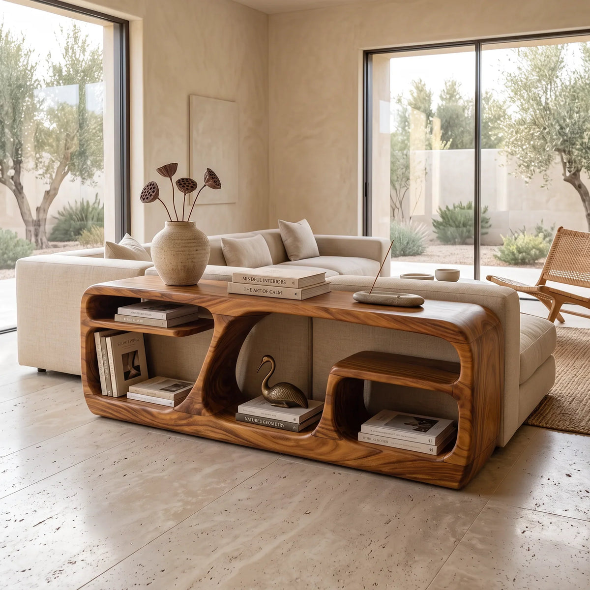 Organic Loop Base Console For Modern Living Room