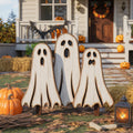 Wooden Halloween Ghost Yard Decoration Set For Festive Home Decor