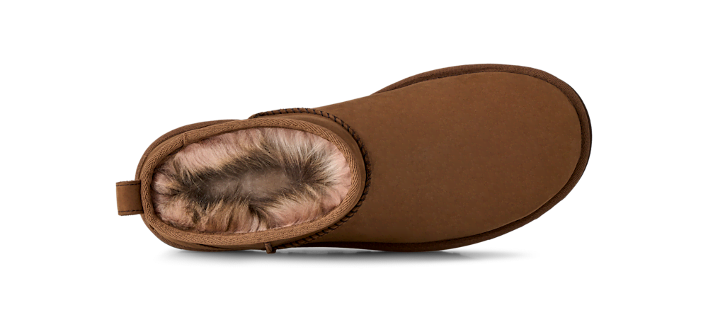 Women's Nubuck Mini Boot - Dark Chestnut