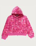 Women's Sequin Cropped Full-Zip Hoodie - Purple