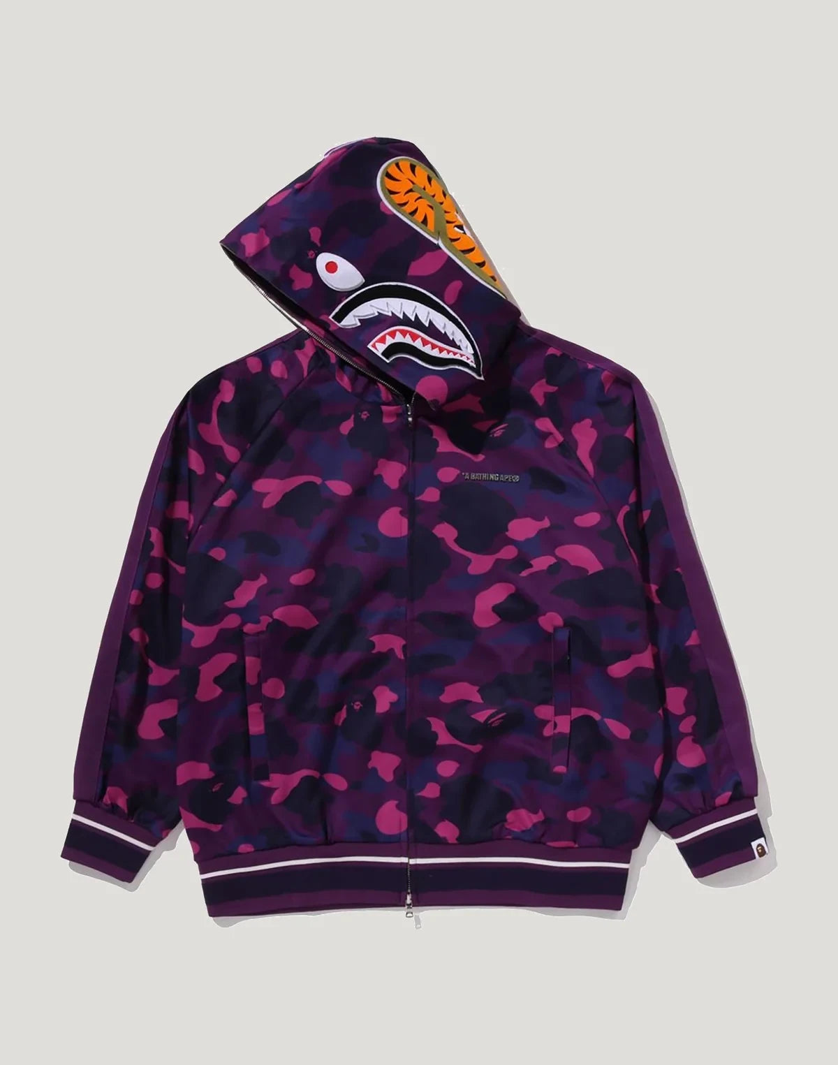 Camo Hooded Track Jacket - Purple
