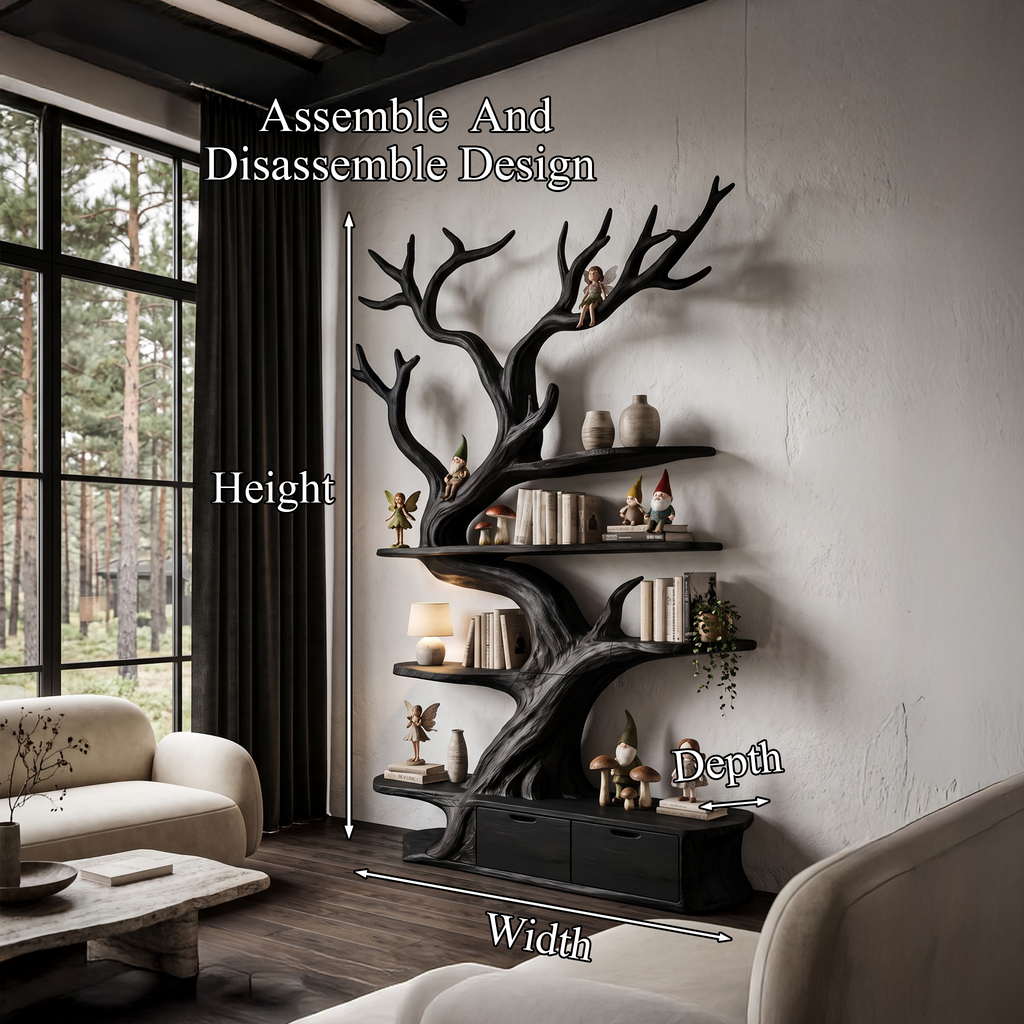 Sculptural Tree Bookshelf Handcrafted Tree Branch Design For Home Office