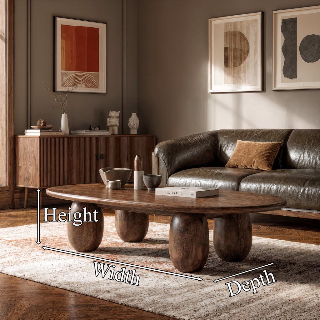 Organic Coffee Table With Sculptural Rounded Legs For Living Room And Lounge