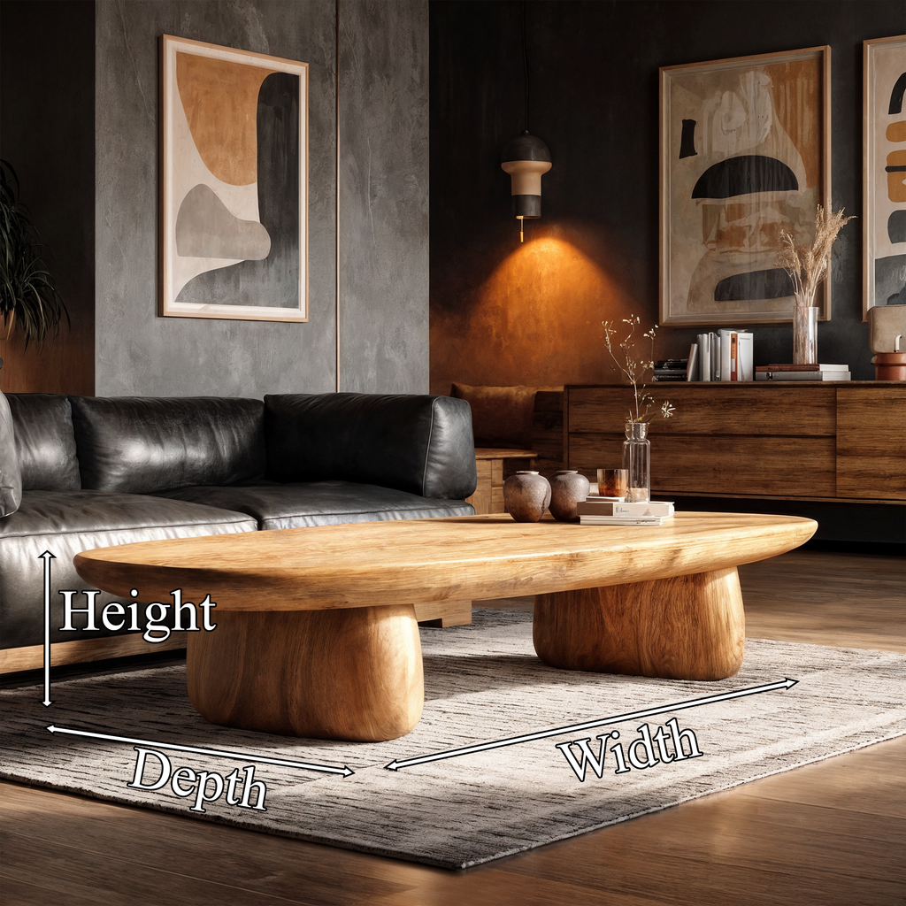 Contemporary Coffee Table With Artistic Column Form For Living Room And Lounge
