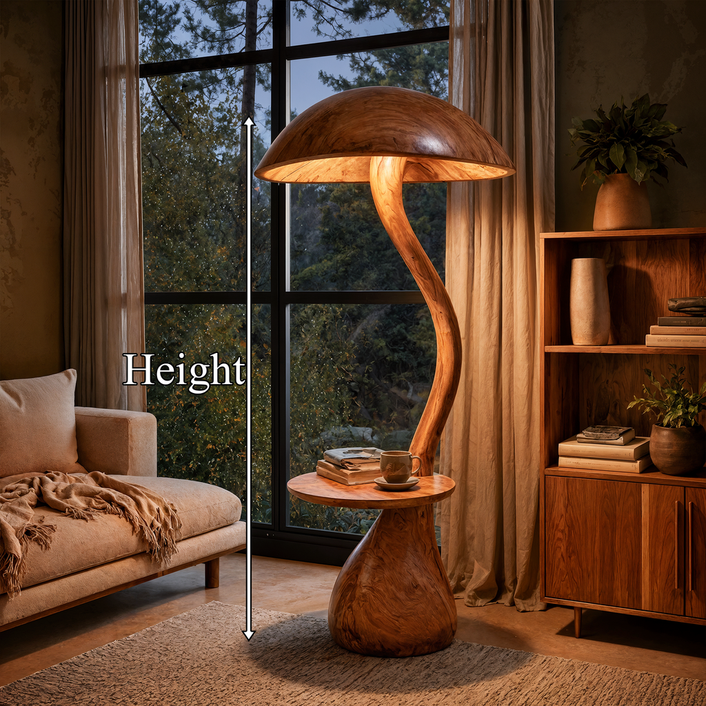 Modern Designer Floor Lamp With Mushroom Inspired Design For Living Room