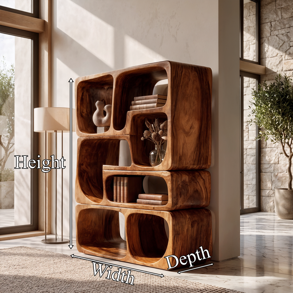 Mid Century Bookshelf Handcrafted Modular Shelves For Home Library