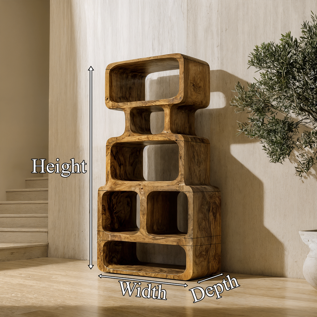 Modern Bookshelf Handcrafted Solid Wood Design For Home Library