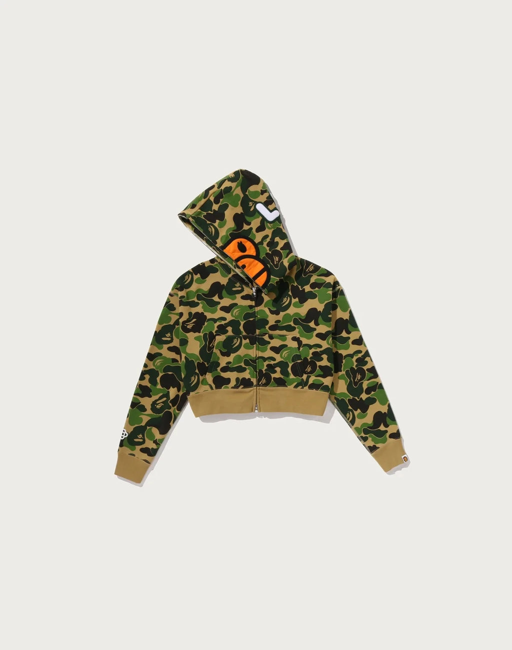 Women's Cropped Zip Hoodie - Green