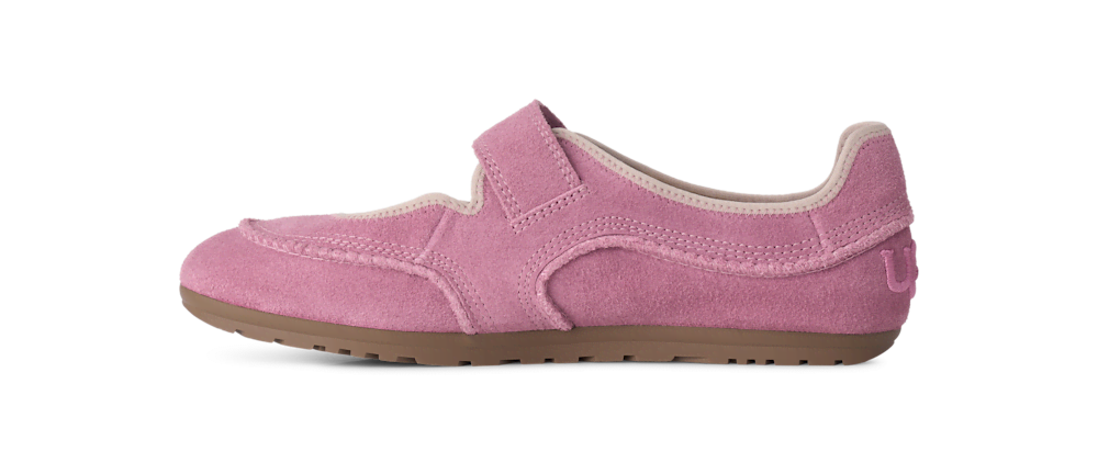 Women's Suede Strap Flat - Black