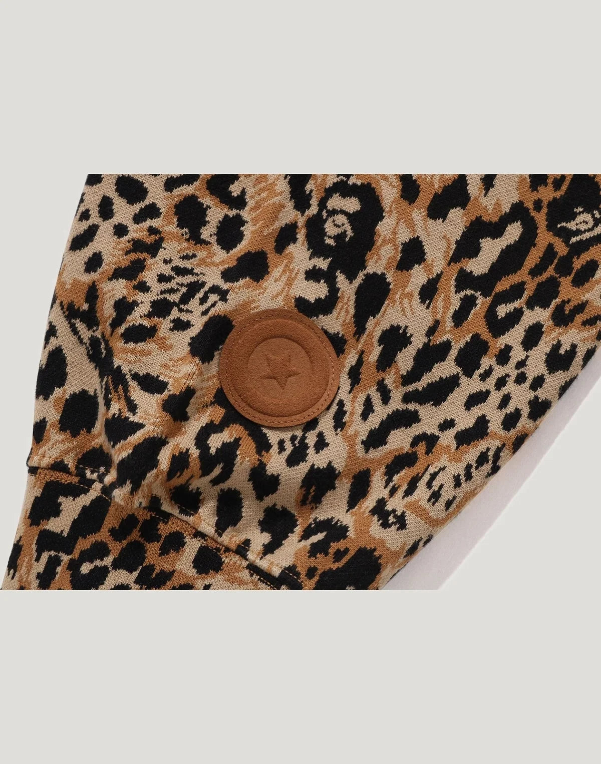 Leopard Print Full-Zip Hoodie - Gray