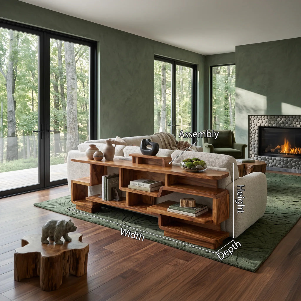 Modern Layered Storage Console For Living Room