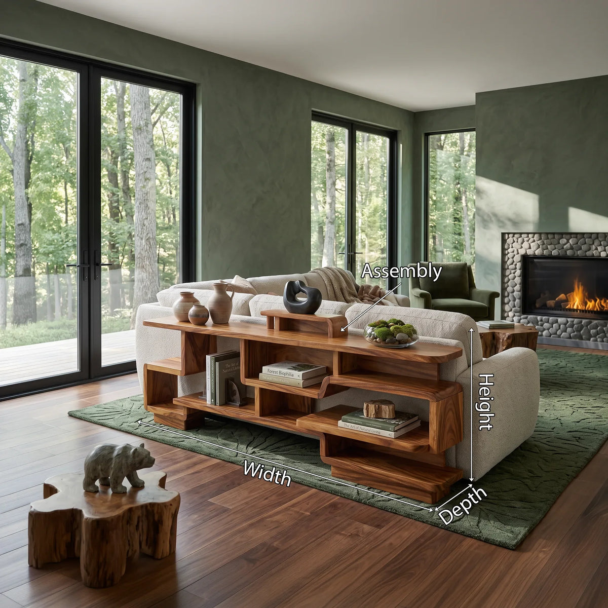 Modern Layered Storage Console For Living Room
