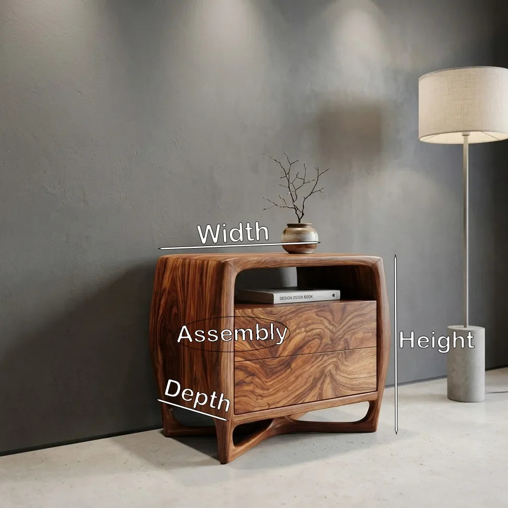 Modern Sculptural Open Frame Nightstand For Bedroom