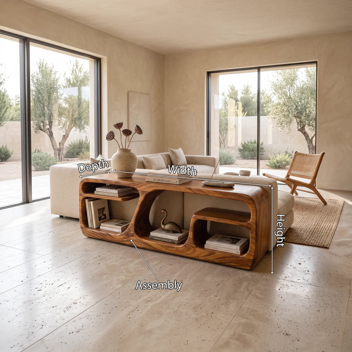 Organic Loop Base Console For Modern Living Room