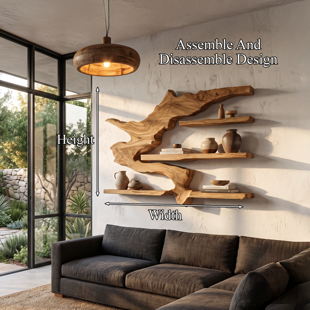 Modern Split Edge Floating Shelf Wall Mounted Display Shelves For Living Room