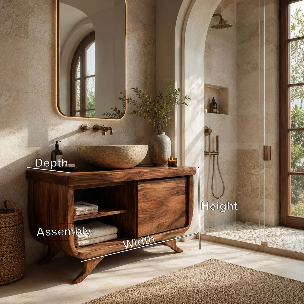 Modern Sculptural Frame Bathroom Vanity For Master Bathroom