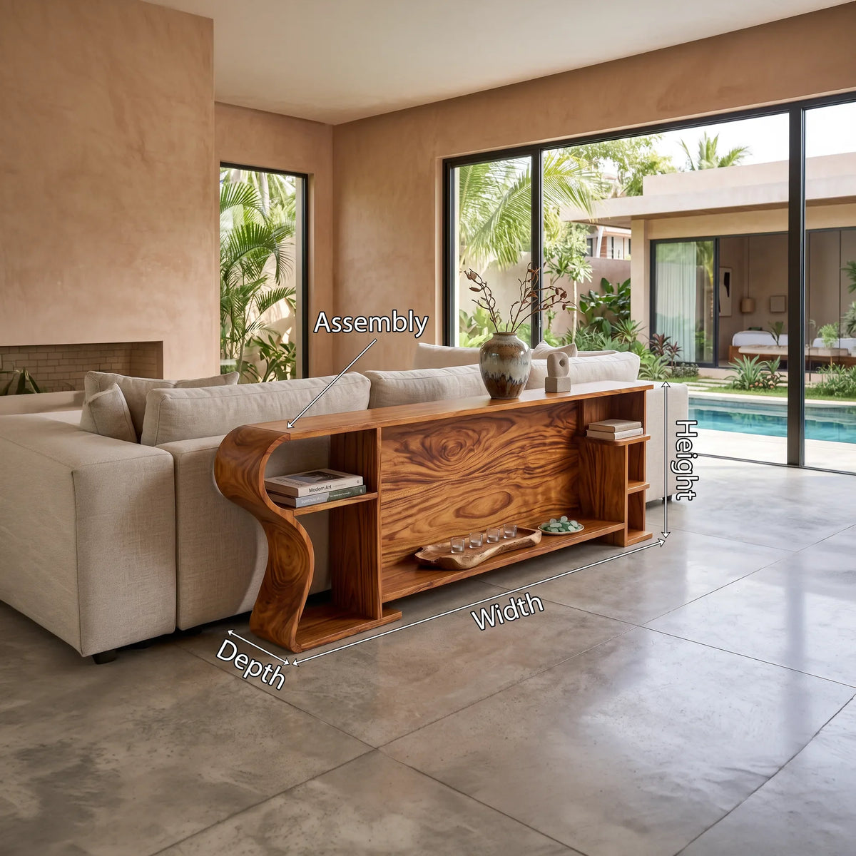Modern Cabinet Console Table For Spacious Entryway