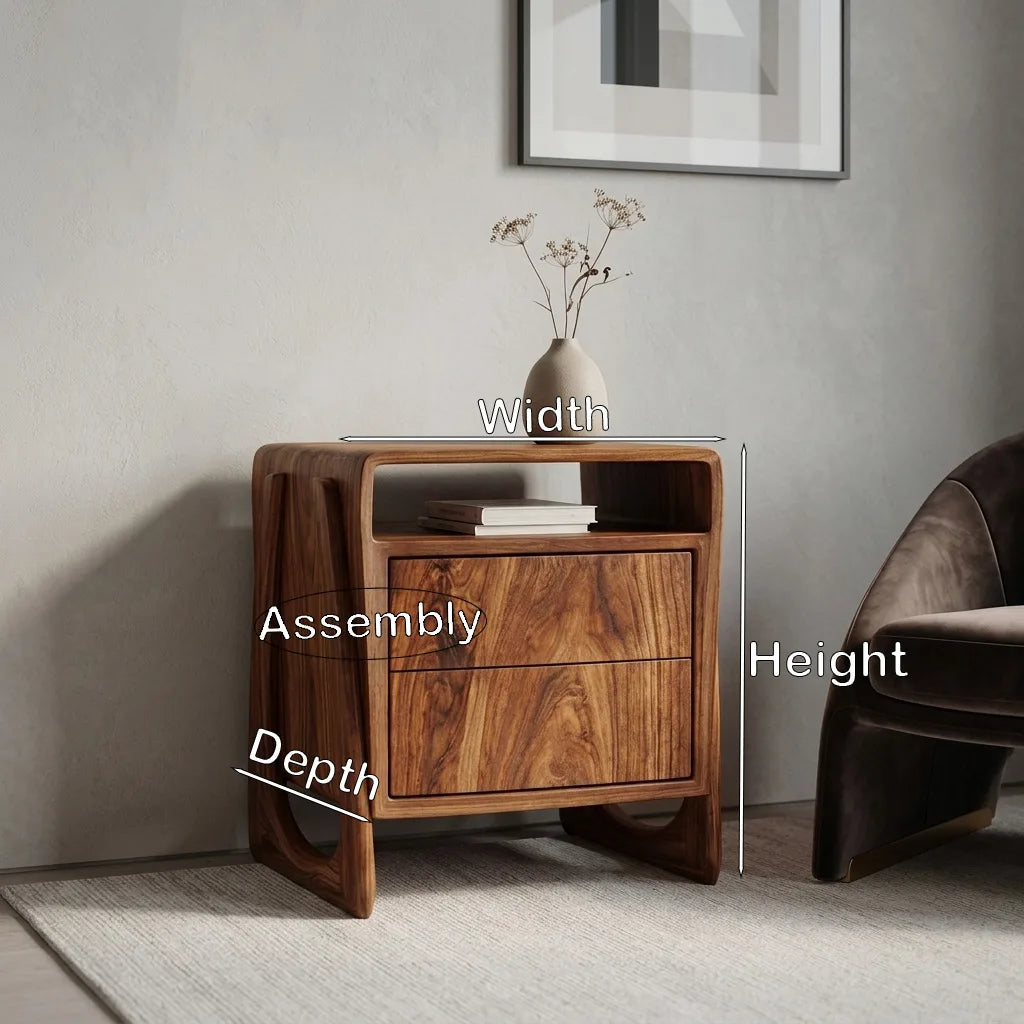 Contemporary Soft Open Frame Nightstand For Bedroom
