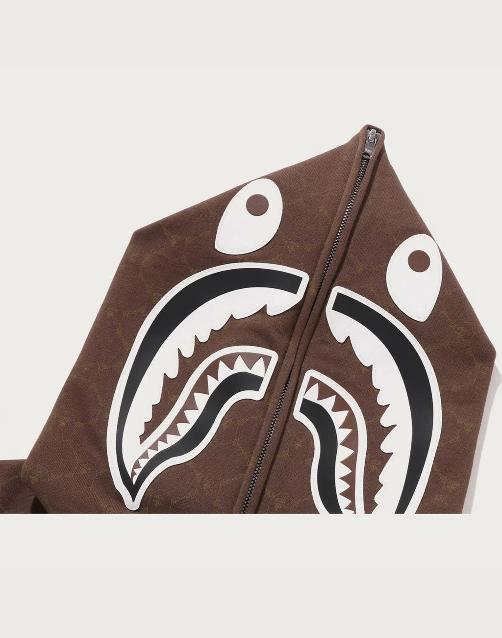 Relaxed Monogram Full-Zip Hoodie - Brown