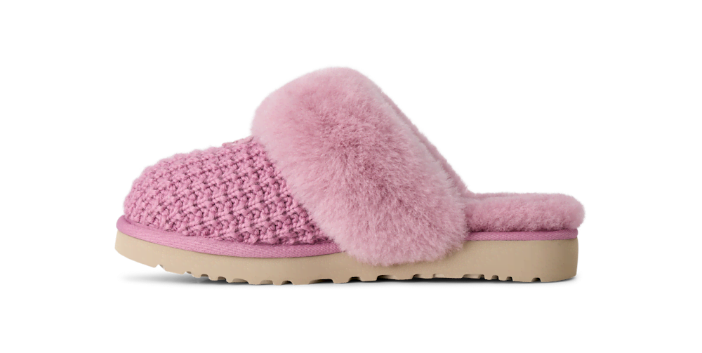 Women's Knit Sheepskin Slipper - Charcoal