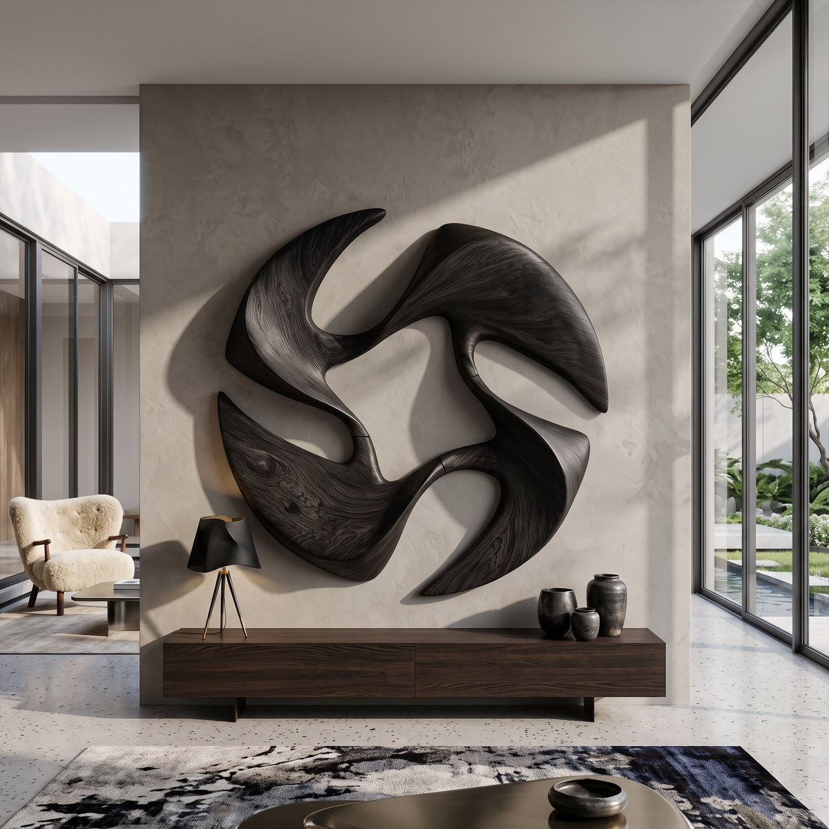 Mid Century Abstract Wall Art For Living Room And Bedroom