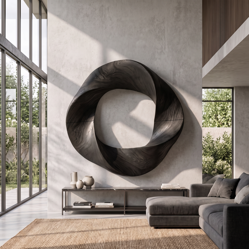 Contemporary Interlocking Circle Wall Art For Hallway And Bedroom