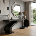 Modern Sculptural Console Table Organic Curved Base Design For Living Room Entryway