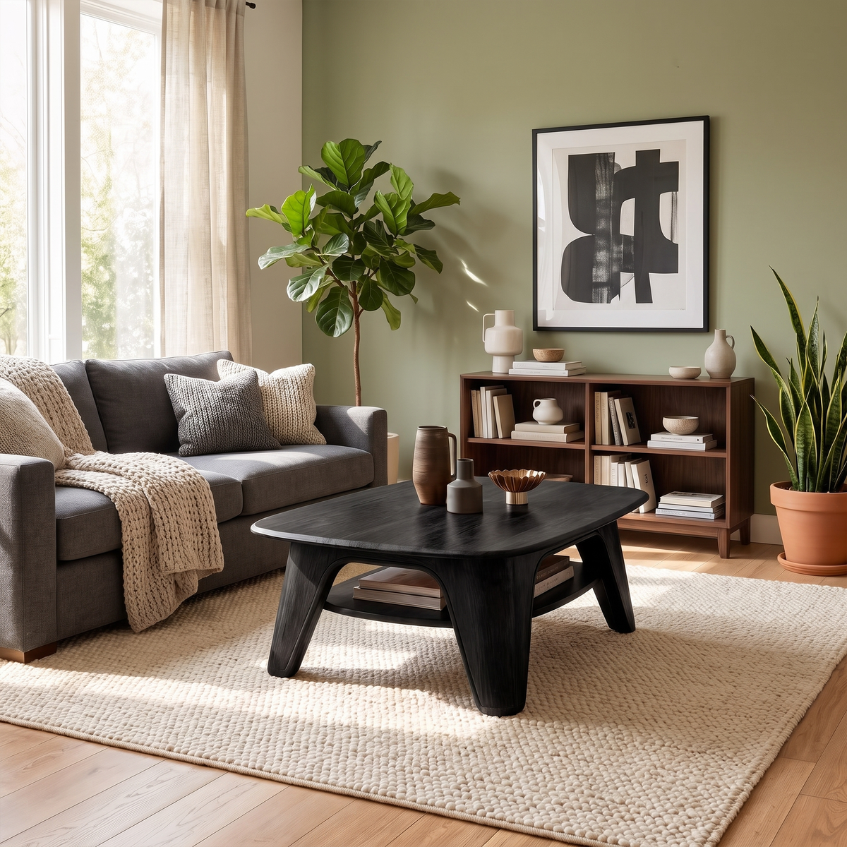 Modern Coffee Table With Curved Pillar Design For Living Room And Sitting Room