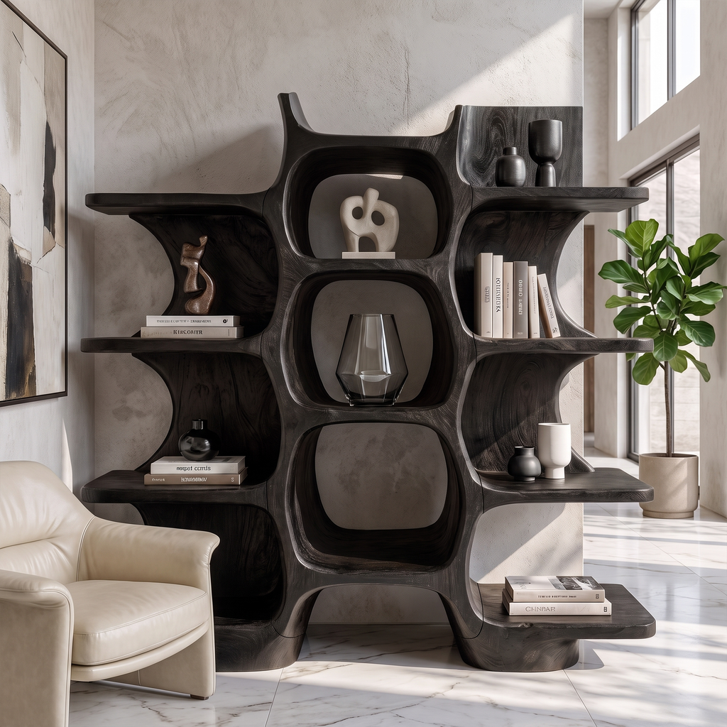 Minimalist Bookshelf Handcrafted Solid Wood Shelves For Home Office