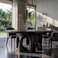 Natural Round Dining Table With Sculptural Tree Branch Form For Dining Room And Breakfast Nook