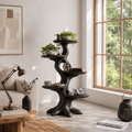 Natural Indoor Plant Stand With Flowing Tree Form For Living Room And Balcony
