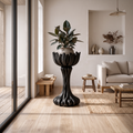 Natural Indoor Plant Stand With Artistic Tree Form For Living Room And Entryway