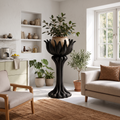 Rustic Plant Display Stand With Tree Trunk Design For Living Room And Patio