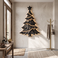 Contemporary Xmas Wall Sculpture With Evergreen Silhouette For Living Room