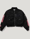 Women's Hooded Bomber Jacket - Black