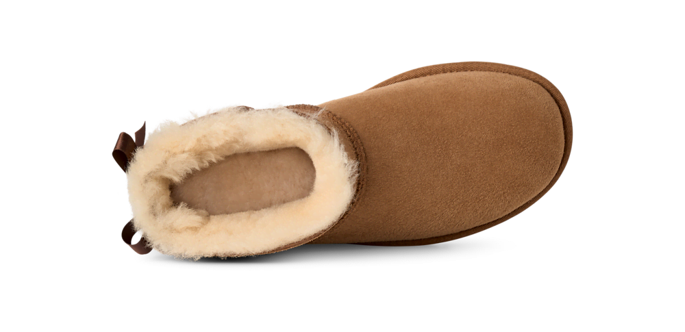 Women's Ultra-Short Suede Bow Boot - Sand