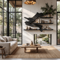 Modern Split Edge Floating Shelf Wall Mounted Display Shelves For Living Room
