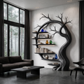 Rustic Tree Bookshelf With Sculptural Tree Branch Design For Living Room And Home Office
