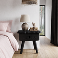 Scandinavian Solid Wood Bedside Table With Drawer
